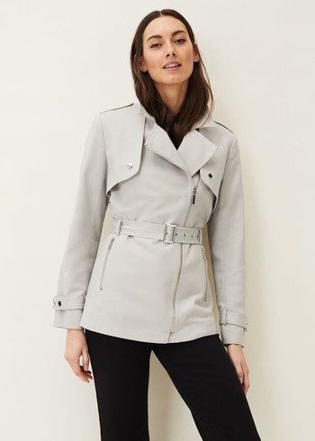 Phase Eight Cara Biker Coats Grey Canada | QZIAFP-712